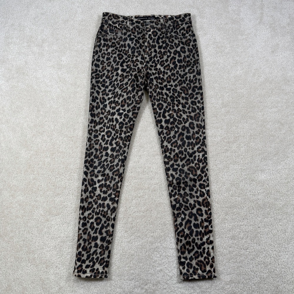Veronica Beard Coated Leopard Brooke Skinny Jeans Womens 25 /0 Denim